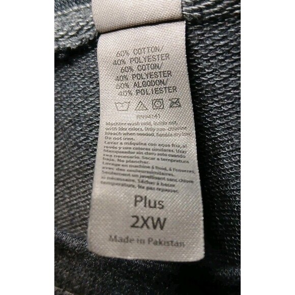 Instant Message Elephant Sweatshirt β 2X Scoop Neck Charcoal Gray Pullover - Picture 5 of 5